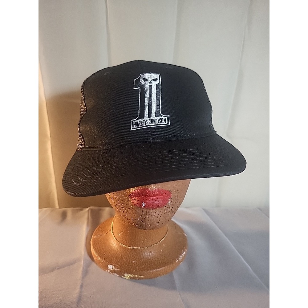Harley-Davidson Punisher Skull Snapback‎ Trucker Hat by Port Authority Vtg